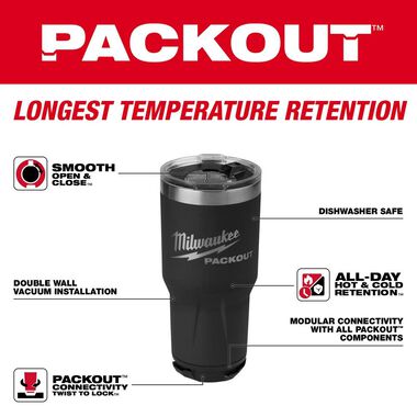 Milwaukee Packout Thermo Cup Insulated Tumbler Stainless Steel Thermos Mug  887ML