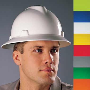 MSA 475370 V-Gard Slotted Full-Brim Hat, w/Fas-Trac III Suspension, Green :  : Tools & Home Improvement