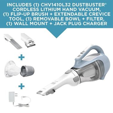 BLACK+DECKER dustbuster AdvancedClean Cordless Handheld Vacuum, Compact  Home and Car Vacuum with Crevice Tool (CHV1410L) - Household Handheld  Vacuums 