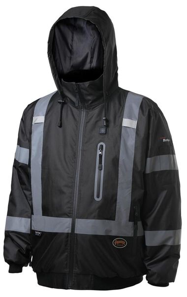 Pioneer High Visibility Waterproof Heated Safety Bomber Jacket Black 3X  V1210170U-3XL from Pioneer Acme Tools