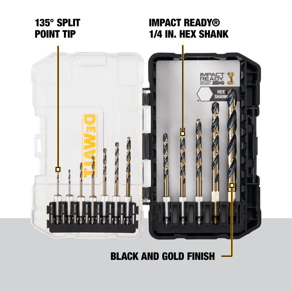 Black + Decker Drill Bits Hex Shank Quick Change Cobalt Drill Bits & Cross  Philips Screwdriver Bits. 