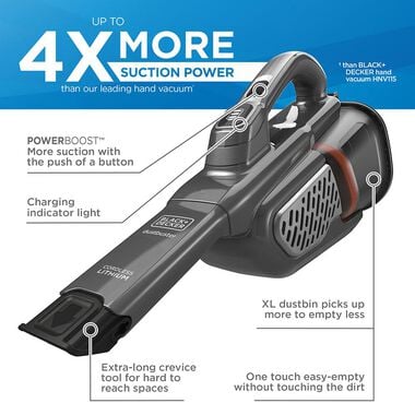 Black & Decker 16V Dustbuster Advancedclean Cordless Handheld