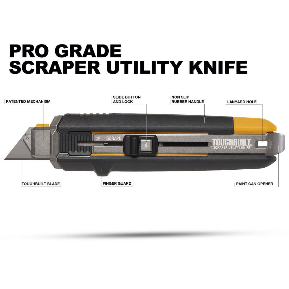 Toughbilt Scraper Utility Knife + 5 Universal Blades # TB-H4S5-01