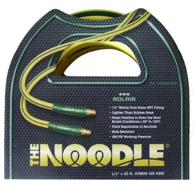 ROLAIR 38100NOODLE 3/8 In. x 100 Ft. Noodle Air Compressor Hose (incl. 1/4 coupler/plug)