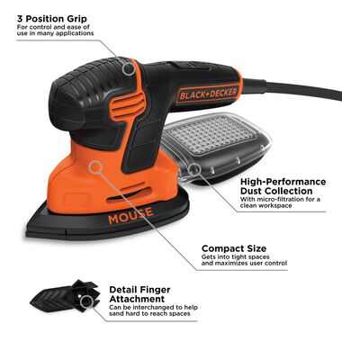 Black and Decker 1.2 Amp MOUSE Detail Sander BDEMS600 from Black and Decker  - Acme Tools