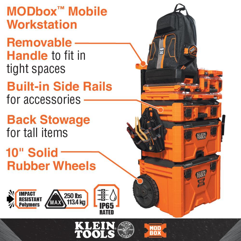 Klein Tools 55473RTB Tool Box, Rolling Tool Bag on Wheels with