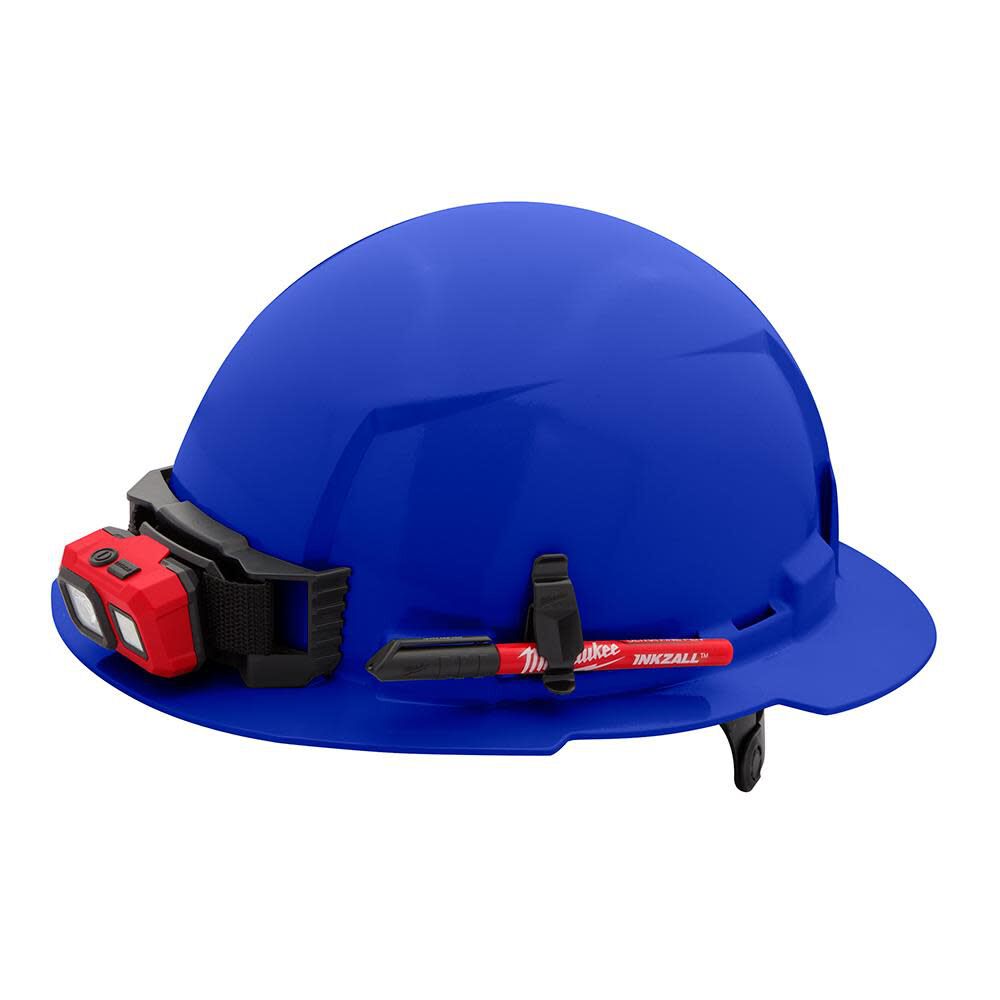 Milwaukee Blue Full Brim Hard Hat with 6pt Ratcheting Suspension Type  Class E 48-73-1125 from Milwaukee Acme Tools