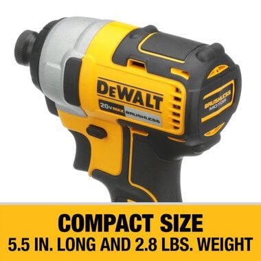 DEWALT 20V MAX Brushless 1/4 in. Cordless Impact Driver Kit DCF787C2 from  DEWALT - Acme Tools