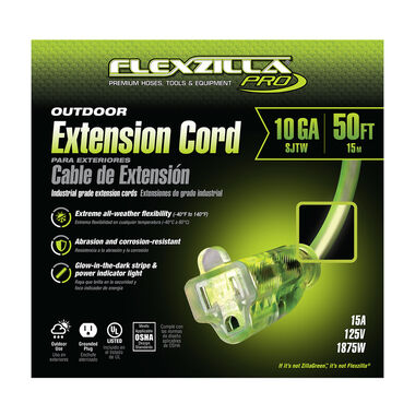 Flexzilla Pro Extension Cord, 10/3 AWG SJTW, 50' FZ512930