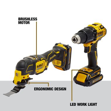 SET TALADRO Y MULTIHERRAMIENTA DEWALT DCK224C2