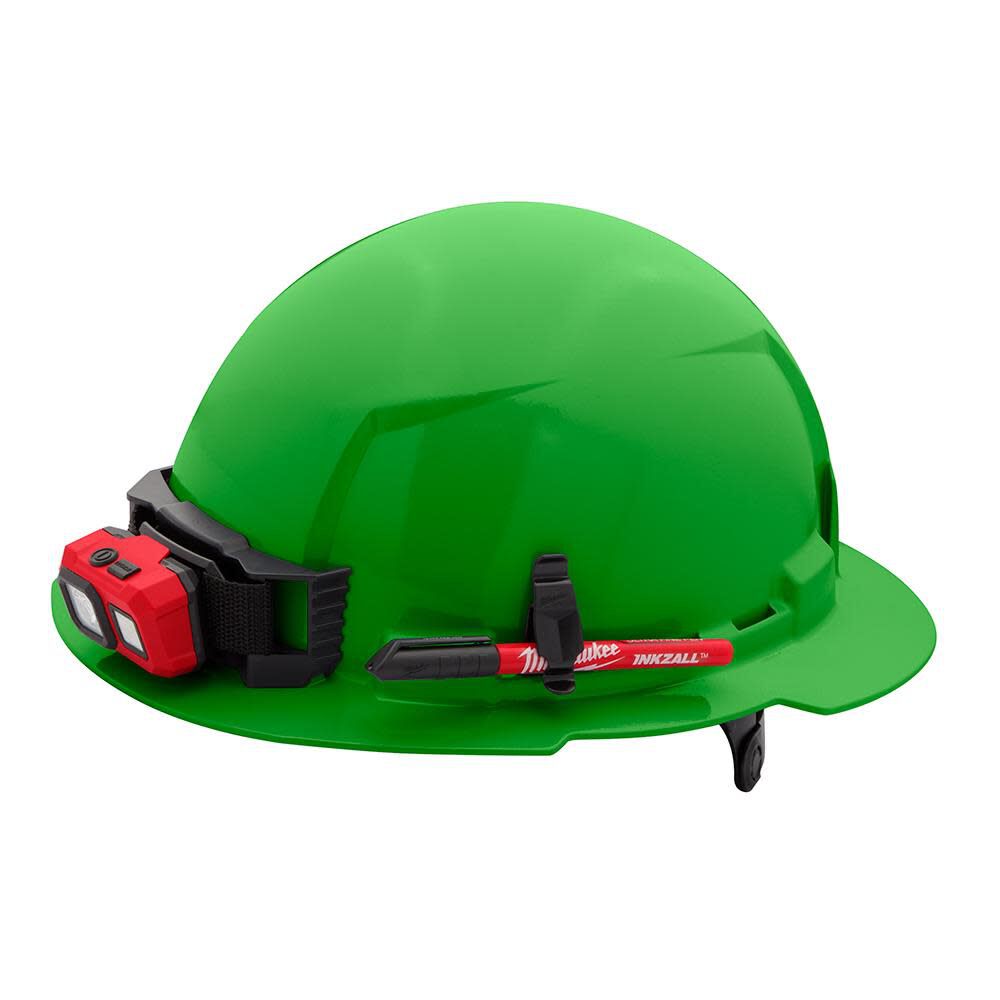 Milwaukee Green Full Brim Hard Hat with 6pt Ratcheting Suspension Type  Class E 48-73-1127 from Milwaukee Acme Tools