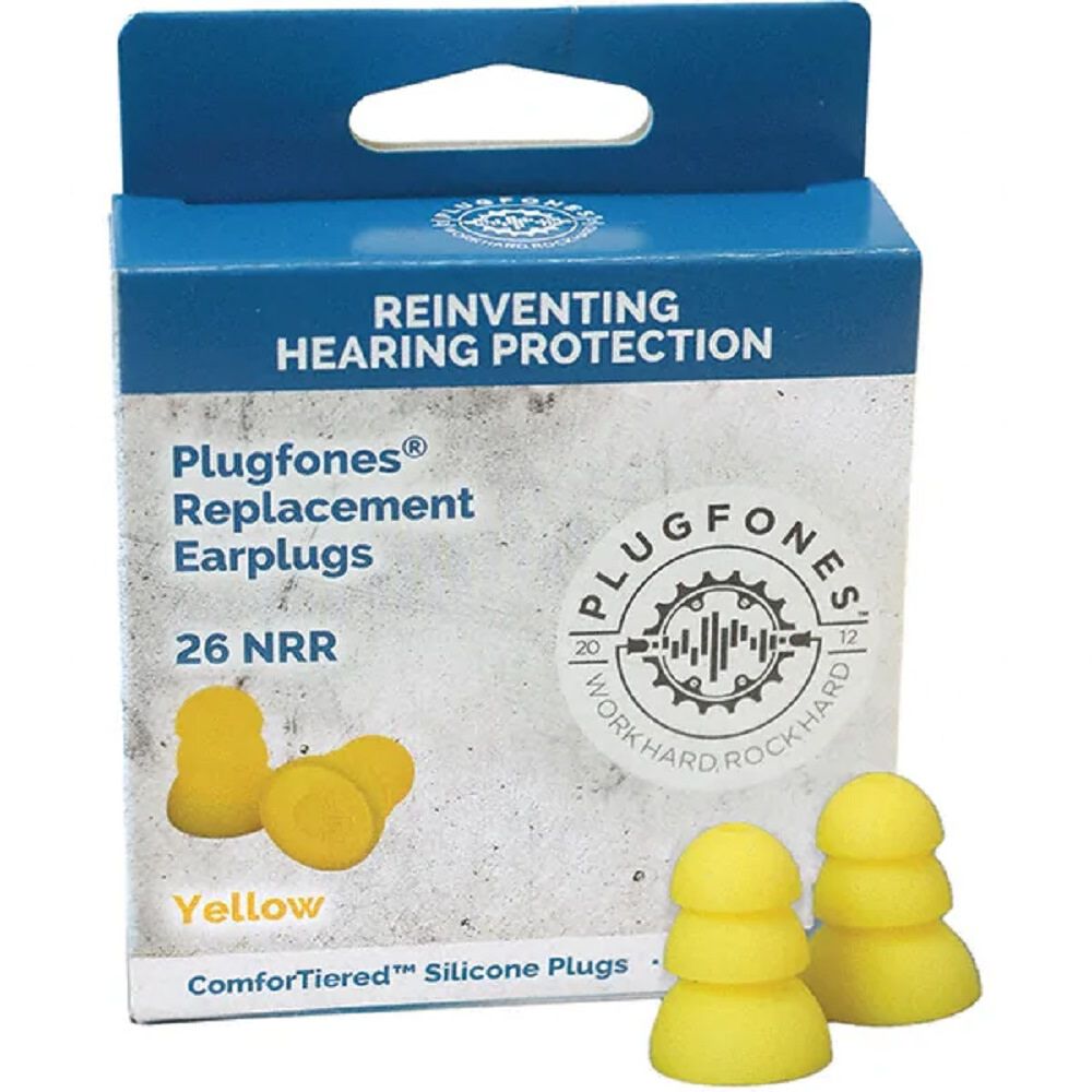 Plugfones Reusable Yellow 26 dB Rated Replacement ComforTiered Silicone Ear  Plugs 5-Pairs PRP-SY10 from Plugfones - Acme Tools