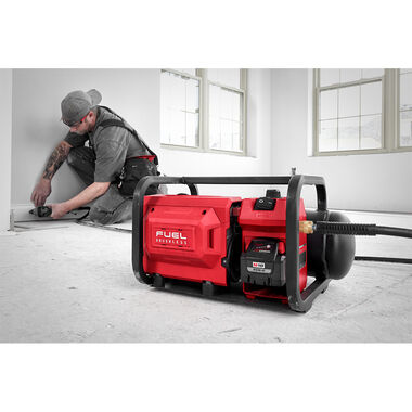 Milwaukee 2840-20-48-73-2010 M18 Fuel 18-Volt Lithium-Ion Cordless 2 gal. Compact Electric Quiet Air Compressor (Tool-Only) w/Clear Safety Glasses