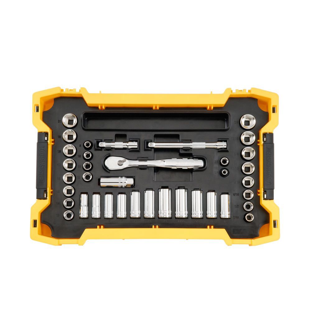 DEWALT TOUGHSYSTEM Mechanics Tool Set 1/4in 3/8in Drive 131pc