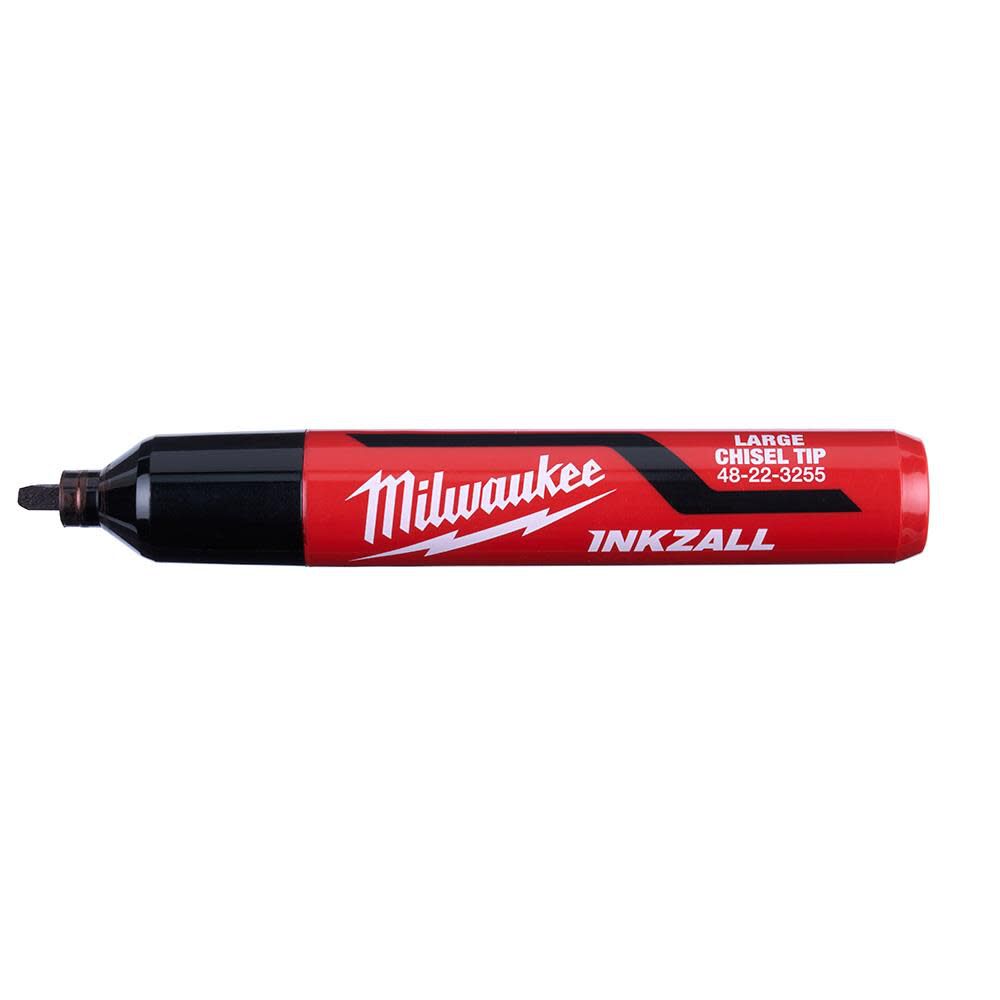 Milwaukee 48-22-3250 INKZALL 3PC Large Chisel Tip Black Marker