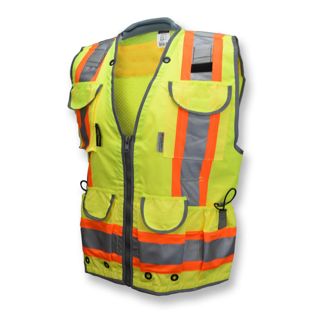 Radians SV55 Class Heavy Woven Two Tone Woven/Mesh Engineer Vest Hi-Vis  Size L SV55-2ZGD-L from Radians Acme Tools