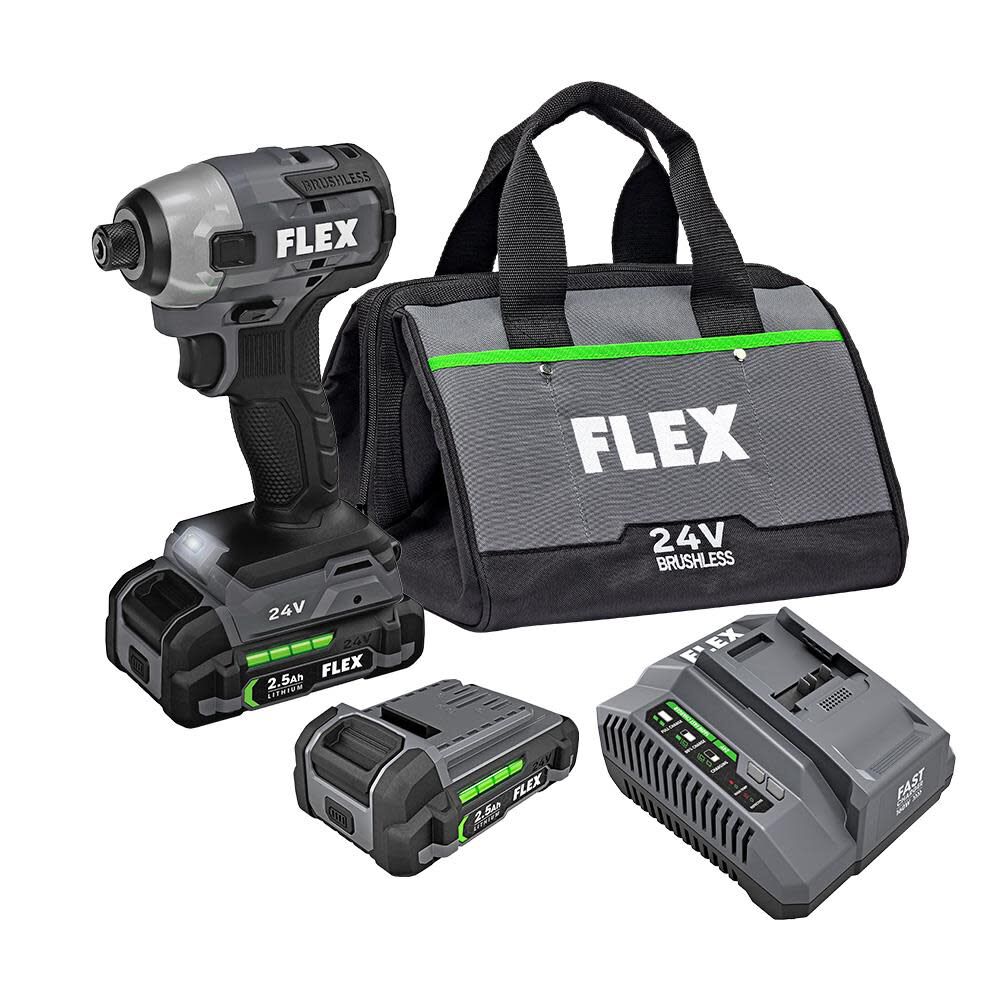 FLEX 24V 1/4-In. Hex Impact Driver Kit FX1351-2A from FLEX - Acme