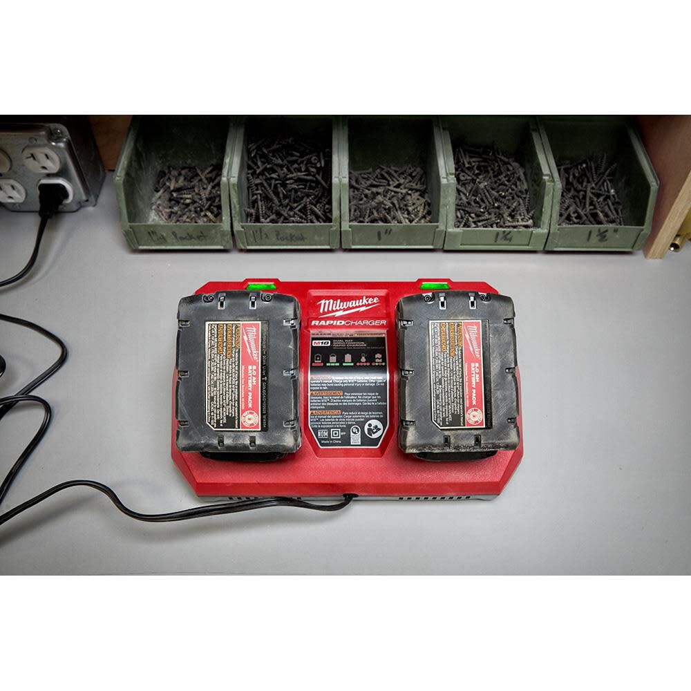 Milwaukee 48-59-1802 M18 Dual Bay Simultaneous Rapid Lithium-Ion Charger 