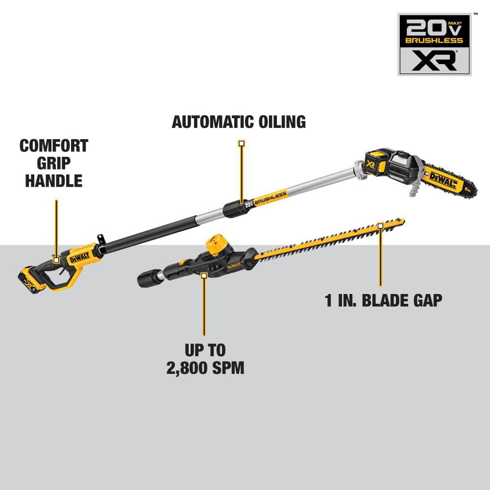 DEWALT 20V MAX Lithium-Ion Cordless Pole Saw and Pole Hedge Trimmer Combo  Kit