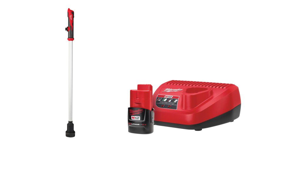 Milwaukee M12 Stick Transfer Pump with Battery  Charger Starter Kit Bundle  2579-20-48-59-2420 from Milwaukee Acme Tools