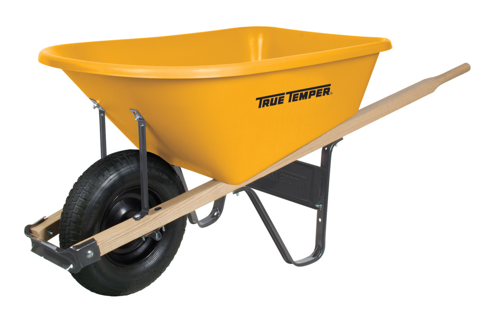 True Temper Single Wheel 6 Cu Ft. Capacity Poly Wheelbarrow RP625 ...
